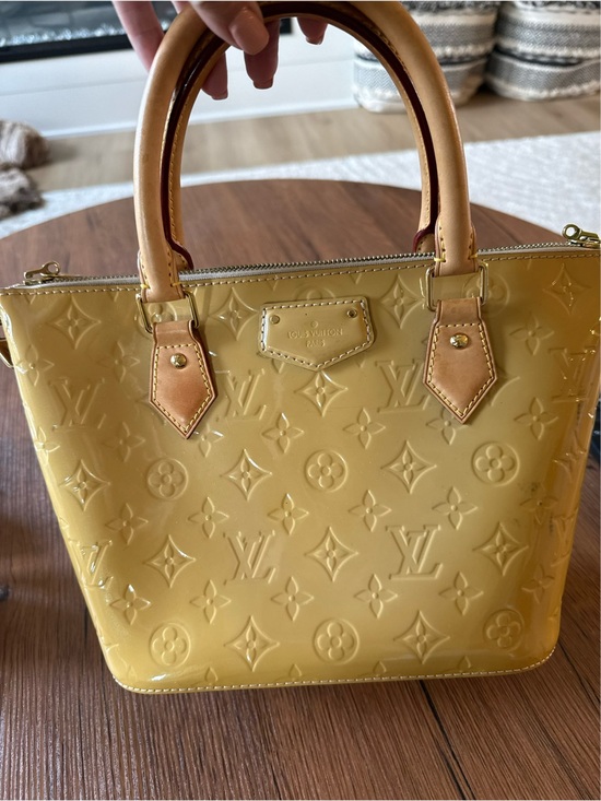 Louis Vuitton Handbags - Louis Vuitton Yellow Vernis Alma Satchel w/ matching yellow shoulder strap❣️